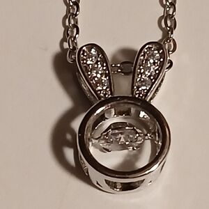 Floating "Diamond" Bunny Necklace